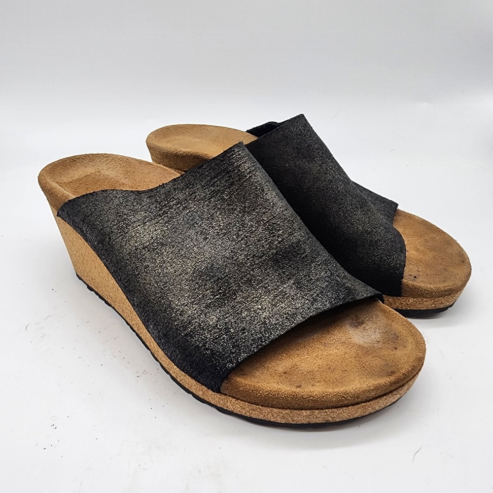 Birkenstock Papillio Namica Wedge Sandals Women's 38 Metallic Antique Black